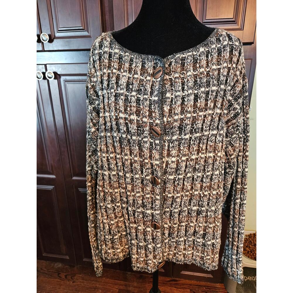 Vtg Crossings size Medium button down knit cardigan sweater